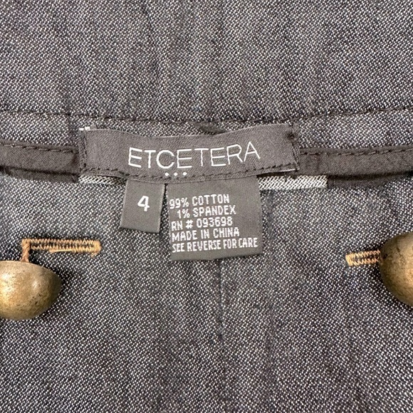 Etcetera Designer Wide Leg Jeans Dark Denim High Waist Size 4 Gold Button De… - Picture 4 of 4